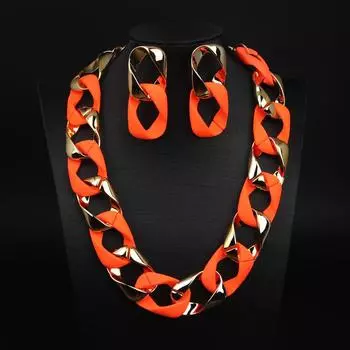 Модный нишевый Ccb комплект из ожерелья и серег, персонализированные женские аксессуары