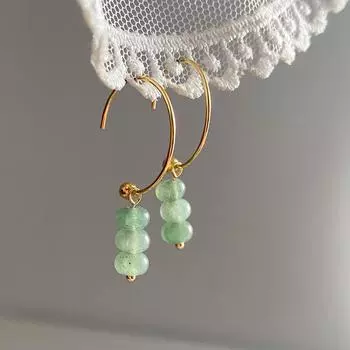 Модный нишевый дизайн, антикварные серьги-джокеры с зеленой цветной глазурью и камнем, женские серьги