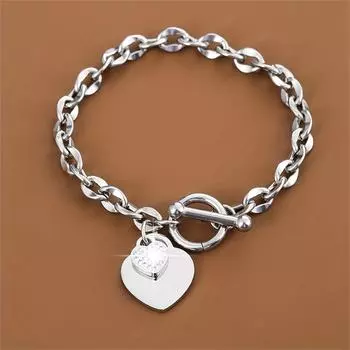 Модный нишевый дизайн Wind Titanium Steel Ladies Ot Buckle Love Stainless Steel Bracelet Women s Universal Bracelet Jewelry