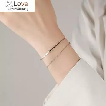 Модный новый браслет из двойного звена из стерлингового серебра S925 Gypsophila для женщин, ювелирные украшения для свадебной вечеринки, подарка на день рождения