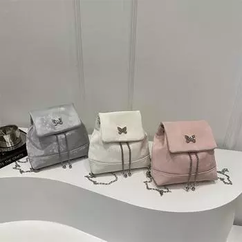 Модный новый простой цепной женский модный тренд повседневный смысл однотонный красивый большой вместительный рюкзак женская сумка