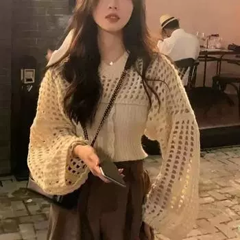 Модный новый свободный комплект из двух частей трикотажного свитера для женщин, осенний алый сексуальный пуловер, женский свитер, костюм с круглым вырезом, однотонный повседневный трикотажный комплект 24797 One size серый