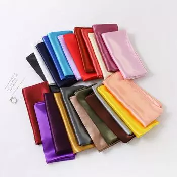 Модный новый универсальный платок большой квадратный шарф однотонный шарф женский искусственный шелковый атласный шарф 90*90cm