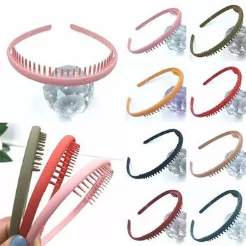 Модный очаровательный простой обруч для волос цвета Моранди, повязка для волос с зубцами, головной убор, новые аксессуары для волос, головные уборы высокого качества, модная расческа для волос, ленты для волос чёрный