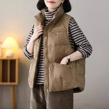 МОДНЫЙ очень большой размер 100 кг большой карман пуховый хлопковый жилет женский зимний жилет полный мм свободная верхняя одежда жилет Одежда M [recommended 85-52.5 kg