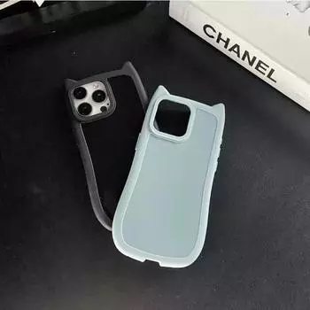 Модный однотонный чехол с кошачьими ушками для IPhone15 13 12 11 14 Pro Max Plus, мягкий силиконовый чехол из ТПУ с защитой от падения, задняя крышка For iPhone 15 ProMax белый
