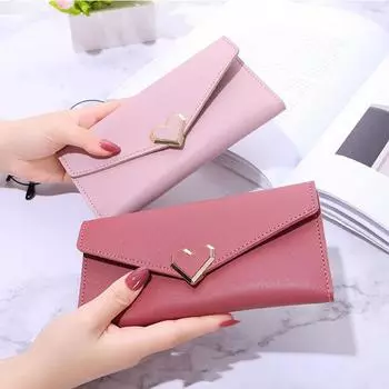 Модный однотонный женский кошелек, длинный кошелек, несколько отделений для карт, сумка для карт, держатель для кредитных карт, кошелек для монет, женская сумка-клатч чёрный