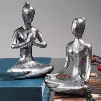 Модный орнамент позы йоги, неувядаемый, без заусенцев, художественный золотистый