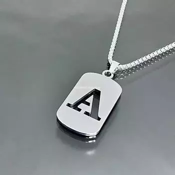 Модный панк AZ Initial Label Letter Too Steel кулон ожерелье ювелирные изделия подарок для мужчин и женщин