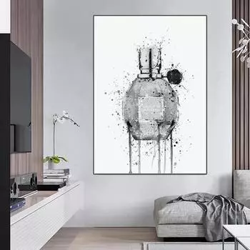Модный парфюм, настенный художественный постер, абстрактное искусство, стиль чернил, поп-граффити, современное украшение для дома, холст, картина, печать, произведение искусства 21x30cm No Frame