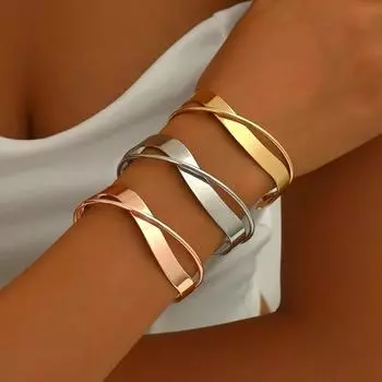 Модный персонализированный браслет с крестообразным переплетением для женщин золотой