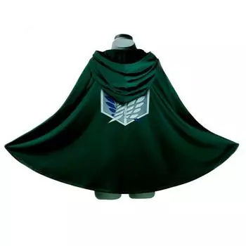 Плащ накидка Anime No Kyojin на косплей M зелёный