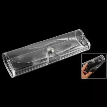 Модный пластиковый простой застежка мягкий прочный пресс-футляр для очков кнопка прозрачные аксессуары прозрачный