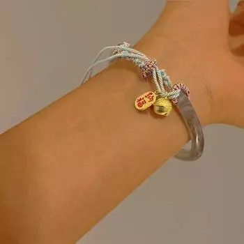 Модный плетеный браслет ретро-подвеска-колокольчик регулируемый браслет дамы праздничные подарки на вечеринку