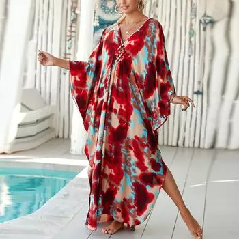 Модный пляжный бикини-купальник, верхняя одежда, пляжное платье, купальник, накидка, куртка One Size винный