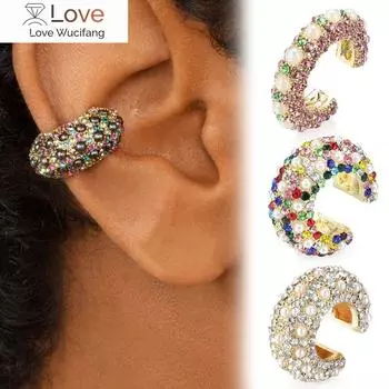 Модный подарок без пирсинга ювелирные изделия для вечеринок со стразами подвеска кубический цирконий серьги-манжеты Cz заявление C-образные
