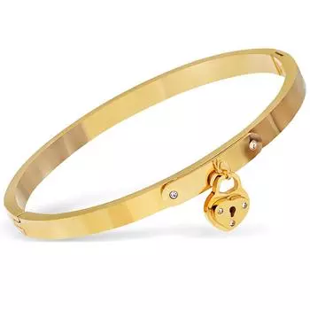 Модный подарок на День святого Валентина, подарок Qixi, браслет из титановой стали с бриллиантами, трехцветный персиковый браслет с замком в форме сердца золотой