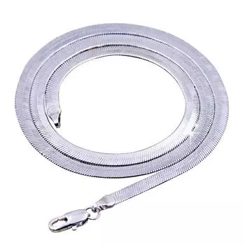 Модный подарок ювелирные изделия водонепроницаемая мембрана серебро мужчины змея цепь ширина 6 мм плоское ожерелье женщины уникальный 45cm