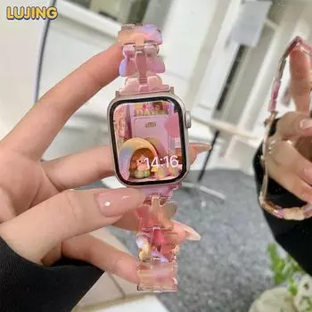 Модный полимерный ремешок-бабочка для Apple Watch Band Ultra 49 мм, 38 мм, 40 мм, 41 мм, 42 мм, 44 мм, 45 мм для iwatch Series 7 8 SE 6 5, ремешок для часов