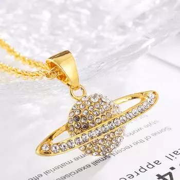 Модный поп-персонаж, мужская подвеска, простая планета, моделирование планеты, ожерелье, праздничный подарок, ювелирные изделия серебряный