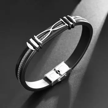 Модный популярный полый магический песочный браслет из нержавеющей стали с сеткой и цепочкой, силиконовый браслет, креативный браслет, ювелирные изделия для мужчин чёрный