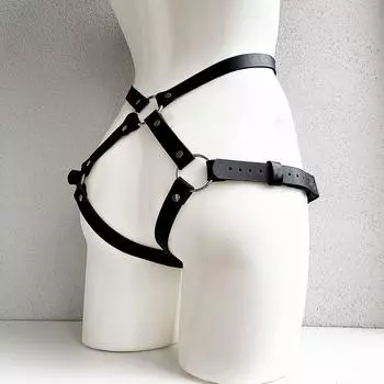 Модный пояс из искусственной кожи, облегающий пояс, ремень на бедра, аксессуары для сексуального нижнего белья, наряд для празднеств One size чёрный