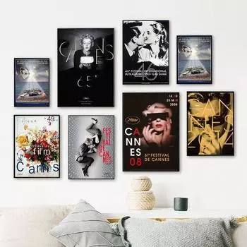 Модный постер Франция классический кинофестиваль фильм стены книги по искусству печати холст картины скандинавские эстетические картины для декора гостиной 21x30cm No Framed