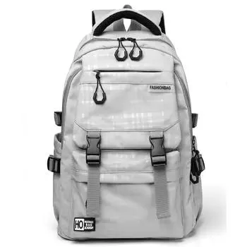 Модный повседневный регулируемый нейлоновый рюкзак большой емкости для ежедневных поездок на работу темно-серого