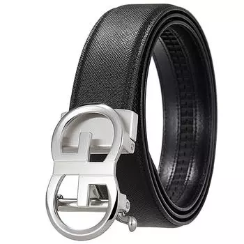 Модный повседневный ремень с пряжкой из нержавеющей стали, ремень с автоматической пряжкой, ремень из коровьей кожи первого слоя Ly36-61986-7 110-130CM