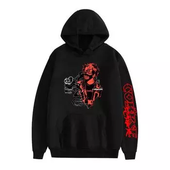 Модный повседневный свитер с капюшоном с принтом аниме XS