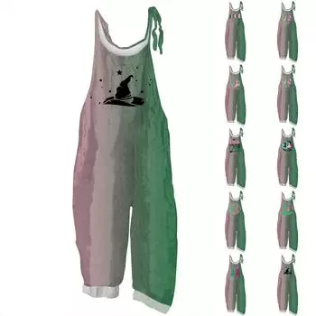 Модный повседневный свободный ретро-комбинезон с принтом ведьмы L