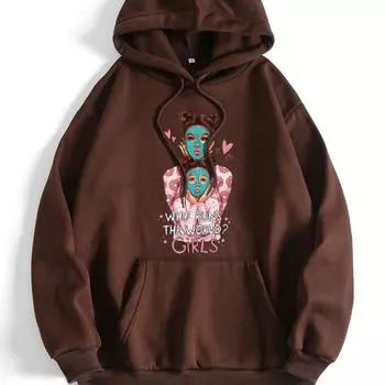 Модный повседневный женский принт свободный с капюшоном и воротником-рюкзаком флисовый свитер куртка весна и осень женский топ XS