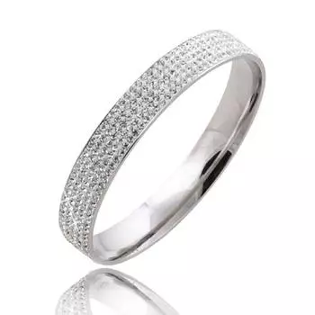 Модный пятирядный женский браслет с инкрустацией цирконом, изысканный простой браслет диаметром 65 мм, универсальный браслет