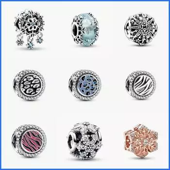 Модный праздник снежинка стеклянные бусины кулон украшение из бисера подарок Diy свободные бусины