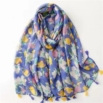 Модный принт, теплые шали с кисточками, новинка, бандана Four Seasons, 180 * 85 см, ветрозащитное пляжное полотенце, женский мусульманский платок, 180X85cm