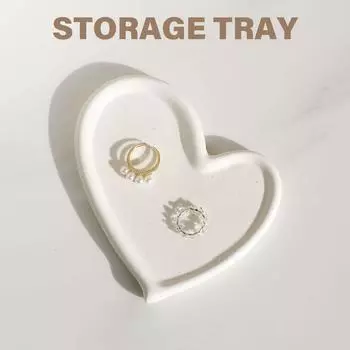 Модный прочный керамический поднос для хранения ювелирных изделий в форме сердца, универсальные настольные органайзеры для косметики и аксессуаров 2 серебряный