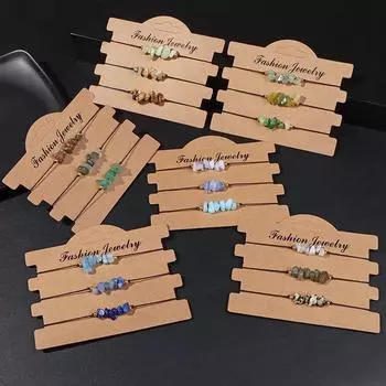 Модный простой браслет из веревки с бусинами из натурального камня, нерегулярный плетеный браслет из бисера для женщин, ювелирные изделия, подарки LM