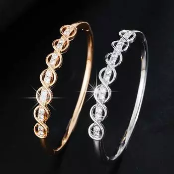 Модный простой браслет в стиле Ins с микро инкрустацией цирконом на каждый день, элегантный темпераментный браслет для отдыха золотой