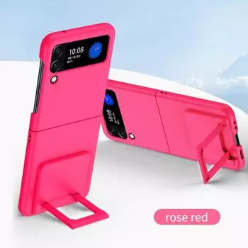 Модный простой чехол-держатель для телефона с подставкой для Samsung Galaxy Z Flip 4 5g Flip3 Flip4 Flip 3 Anti-Drop Mobile Pone Cover Funda for Samsung Z Flip 4 розовый