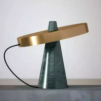 Модный простой европейский креативный металлический светильник, зеленая мраморная настольная лампа, старинная настольная лампа для гостиной, настольная лампа