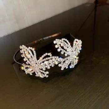 Модный, Простой, Индивидуальный, Трендовый ободок, Весна, Полная Бриллиантов, Ободок Бабочка, Дизайн, Аксессуары для волос, Женский стиль