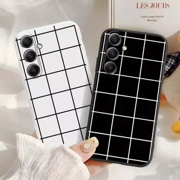 Модный простой сетчатый мягкий силиконовый чехол для Xiaomi Redmi Note 13 Pro 14C Samsung A55 S24 FE iPhone 15 Huawei Honor Realme противоударный чехол для телефона Samsung Galaxy S9 Plus чёрный