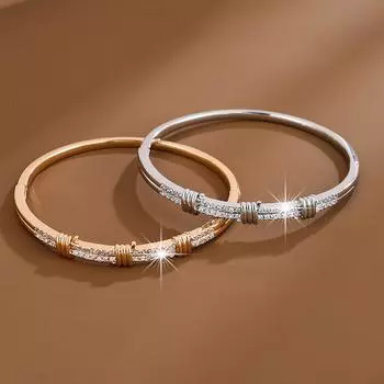 Модный простой высокий смысл, особый дизайн, микроинкрустация цирконом, стильный универсальный браслет на каждый день золотой