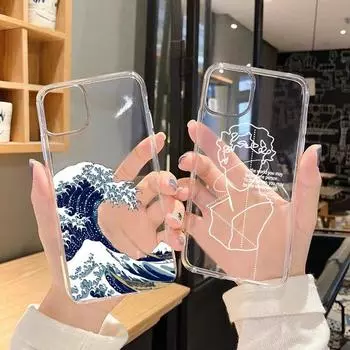 Модный прозрачный чехол для телефона с абстрактным искусством и волнами для iPhone 13 7 XS MAX 11 Pro 12 X XR SE2 8 6s Plus, мягкий чехол-сумка iphone 11 Pro Max