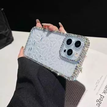 Модный прозрачный мягкий чехол с блестками и бриллиантами для iPhone 14 15 13 12 11 Pro Xs Max XR X 7 8 Plus SE2 SE3, прозрачная силиконовая задняя крышка For iPhone 7 розовый