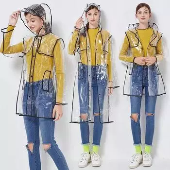 Модный прозрачный плащ из ЭВА для отдыха на природе, женский дождевик, куртка, водонепроницаемая, для взрослых, мужчин и женщин, прозрачное пончо для пешего туризма, байкерская дождевик M