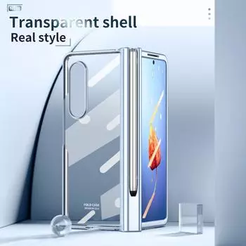 Модный прозрачный защитный чехол для всего тела для Samsung Galaxy Z Fold 4 5g Fold4 Fold3 Fold2 Fold 3 2, стеклянная пленка for Galaxy Z Fold 4 синий