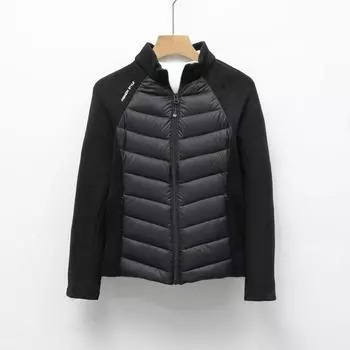 МОДНЫЙ пуховик новый национальный тонкий воротник-стойка женский йога сращивание однотонный тонкий и универсальный спортивный стиль Одежда M