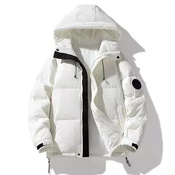 Модный пуховик осень-зима новый универсальный стиль для пары светящаяся ткань повседневный морозостойкий теплый с капюшоном M