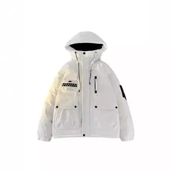 Модный пуховик простой 90-х годов белый утка новая зимняя одежда популярный стиль M